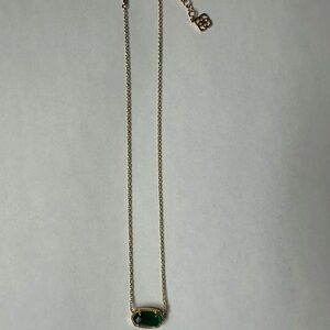 Kendra Scott Gold Necklace with Green Pendant